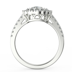 Pierścionek zaręczynowy z białego złota z diamentami o masie 0,76 ct - widok z boku