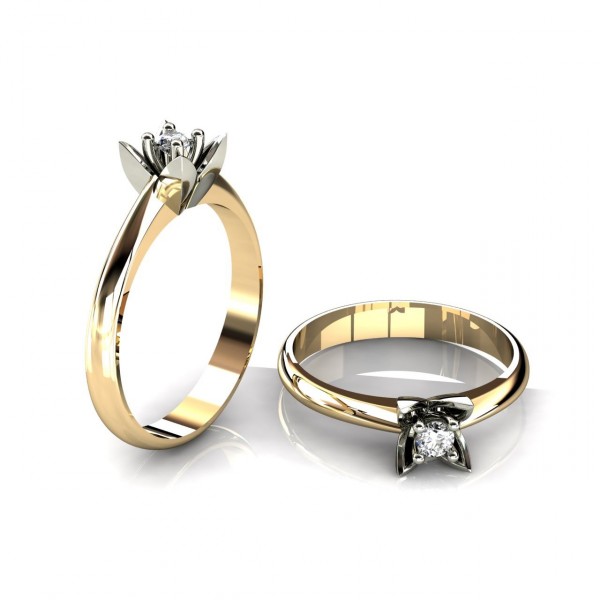Najpiękniejszy pierścionek zaręczynowy z brylantem 0,1 ct