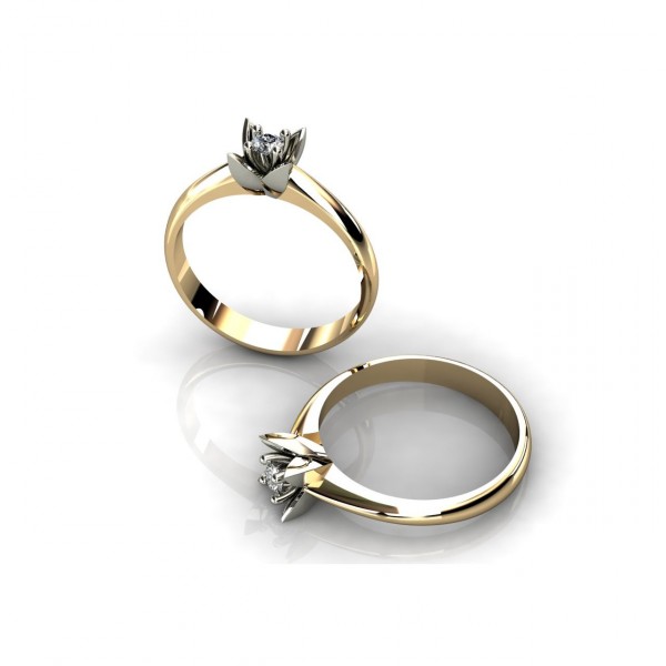 Najpiękniejszy pierścionek zaręczynowy z brylantem 0,1 ct