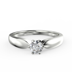 Klasyczny pierścionek zaręczynowy z białego złota z diamentem 0,30 ct - widok z góry