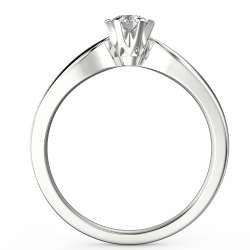 Klasyczny pierścionek zaręczynowy z białego złota z diamentem 0,30 ct - widok z boku