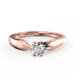 Klasyczny pierścionek zaręczynowy z różowego złota z diamentem 0,30 ct - widok od góry