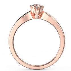 Klasyczny pierścionek zaręczynowy z różowego złota z diamentem 0,30 ct - widok z boku