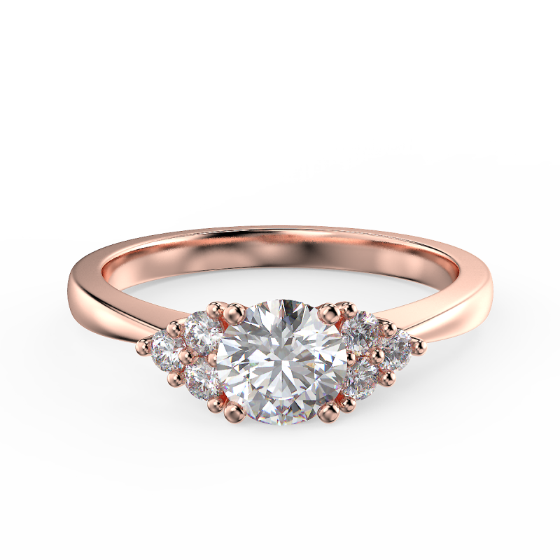 Pierścionek zaręczynowy Królowej Anny z różowego złota z diamentami o masie 0,62 ct