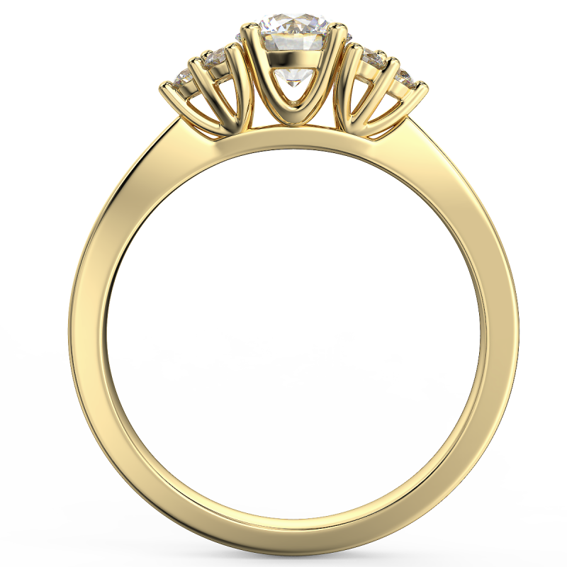 Pierścionek zaręczynowy Królowej Anny z żółtego złota z diamentami o masie 0,62 ct - zdjęcie główne