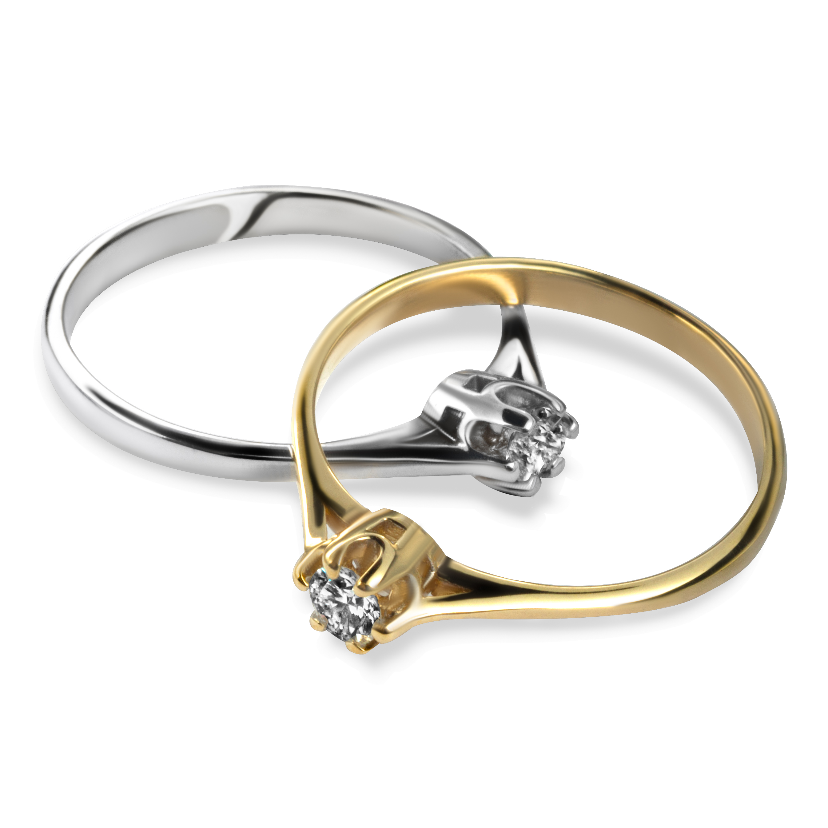 Diametowa lekkość- złoty pierścionek z diamentem 0,12 ct - komplet
