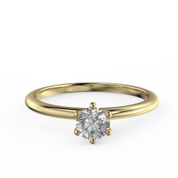 Pierścionek zaręczynowy Classic z żółtego złota z diamentem o masie 0,30 ct - widok z góry