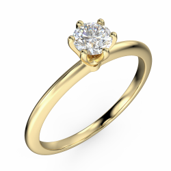 Pierścionek zaręczynowy Classic z żółtego złota z diamentem o masie 0,30 ct - widok pod kątem