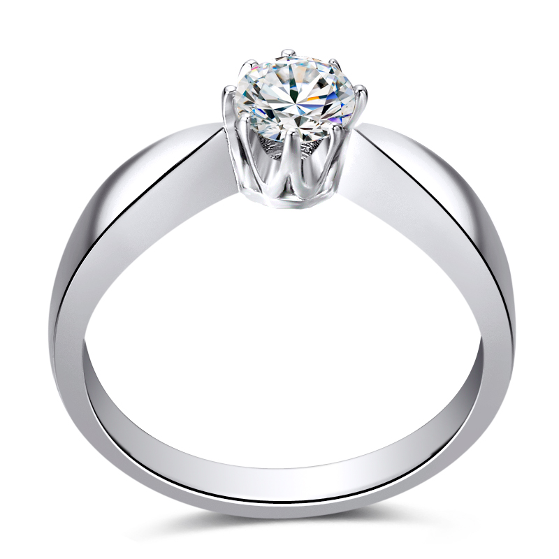 Złoty pierścionek zaręczynowy z diamentem 0,4ct - widok z boku