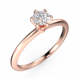 Pierścionek zaręczynowy Classic z różowego złota z diamentem o masie 0,30 ct - widok pod kątem