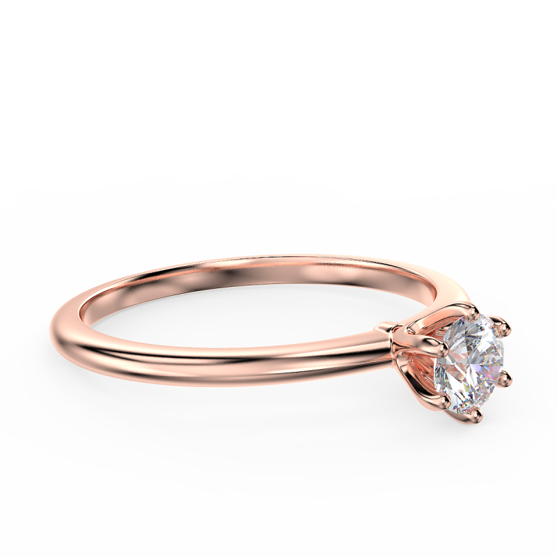 Pierścionek zaręczynowy Classic z różowego złota z diamentem o masie 0,30 ct - zdjęcie główne