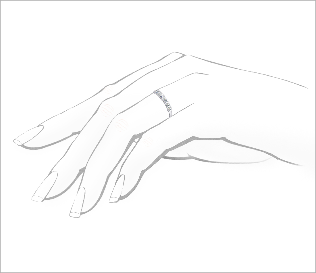 Złoty pierścionek zaręczynowy z diamentem 0,42ct - widok na dłoni