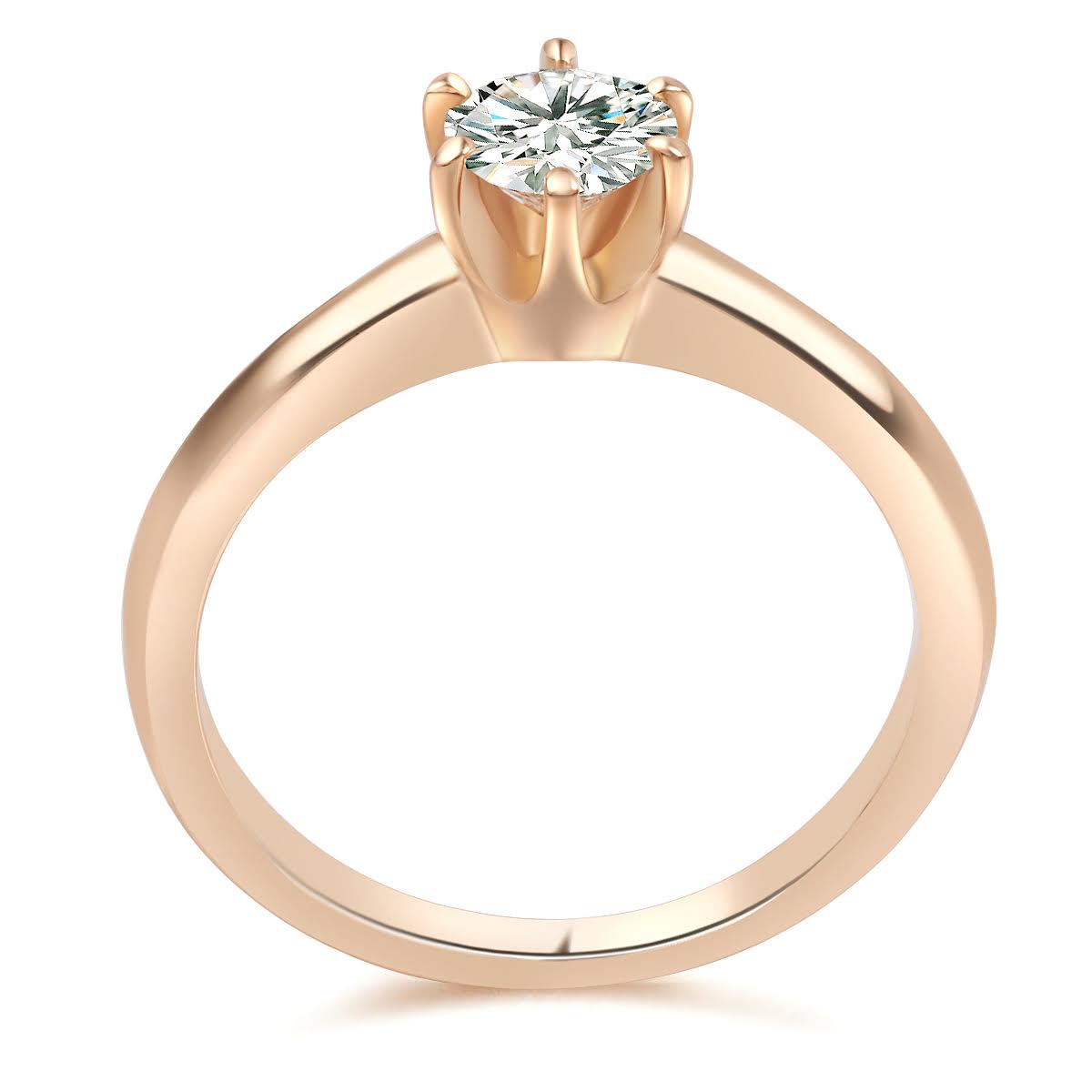 Klasyczny pierścionek z różowego złota z diamentem