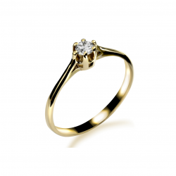 Diament w koronie - złoty pierścionek z diamentem