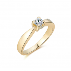 Złoty pierścionek zaręczynowy z diamentem 0,2ct