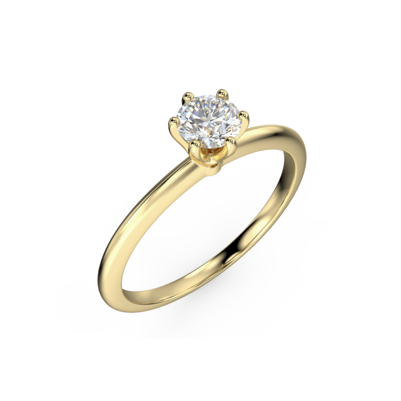 Pierścionek zaręczynowy Classic z żółtego złota z diamentem o masie 0,30 ct - zdjęcie główne
