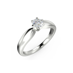 Klasyczny pierścionek zaręczynowy z białego złota z diamentem 0,30 ct