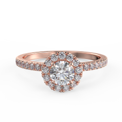 Pierścionek zaręczynowy z różowego złota z diamentami o masie 0,73 ct - widok z góry